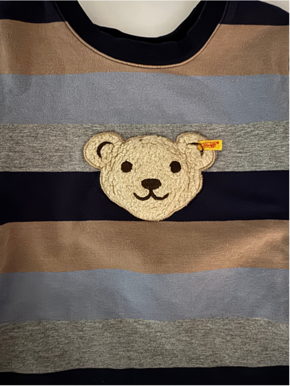 Steiff Baby Long Sleeve Striped Tee, 24 Months, Blue and Brown